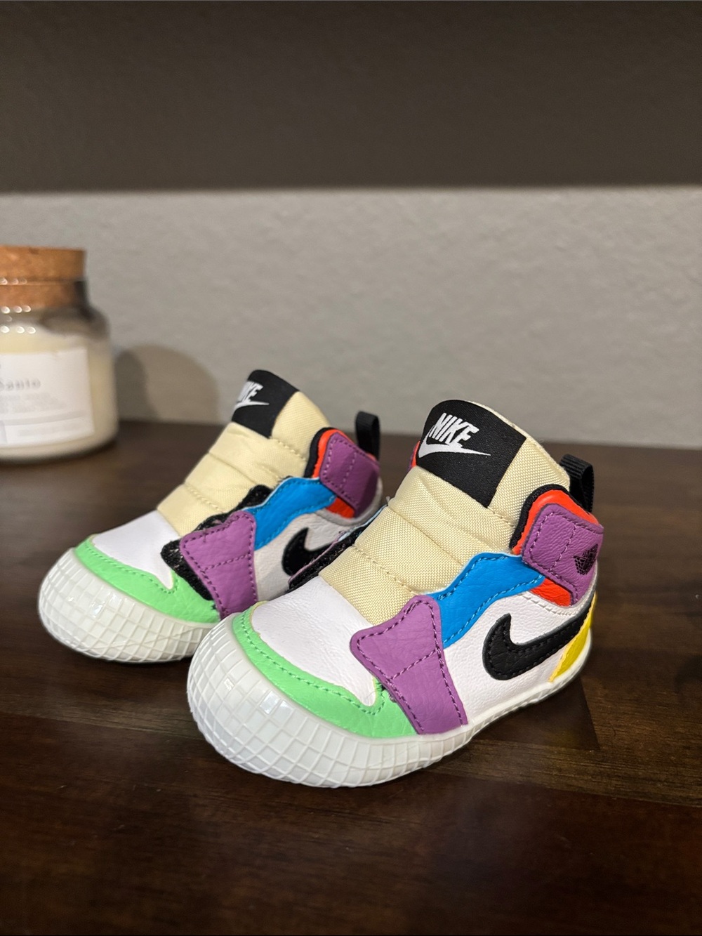 Nike Baby Multicolor High-Top Sneakers with Black Swoosh